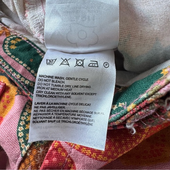 Farm Rio X Anthropologie Esperanza Floral Pink Pants size Small - Picture 11 of 11